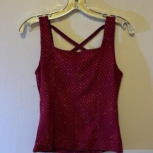 Chic Burgundy Crisscross Tank Top